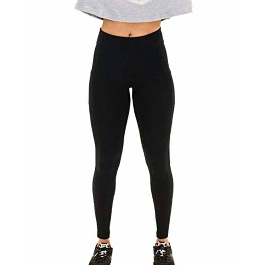 Spalding Women's Activewear Cotton Blend 28" Inseam Legging with Pocket, Black, S for $16 Spalding Women's Activewear Cotton Blend 28" Inseam Legging with Pocket, Black, S for $16