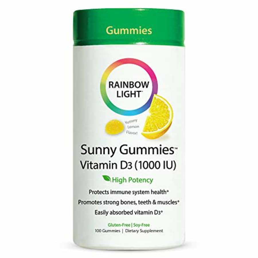 Rainbow Light Sunny Gummies, Vitamin D3 1,000 IU, Gluten Free, Lemon Flavored, 100 Gummies for $12