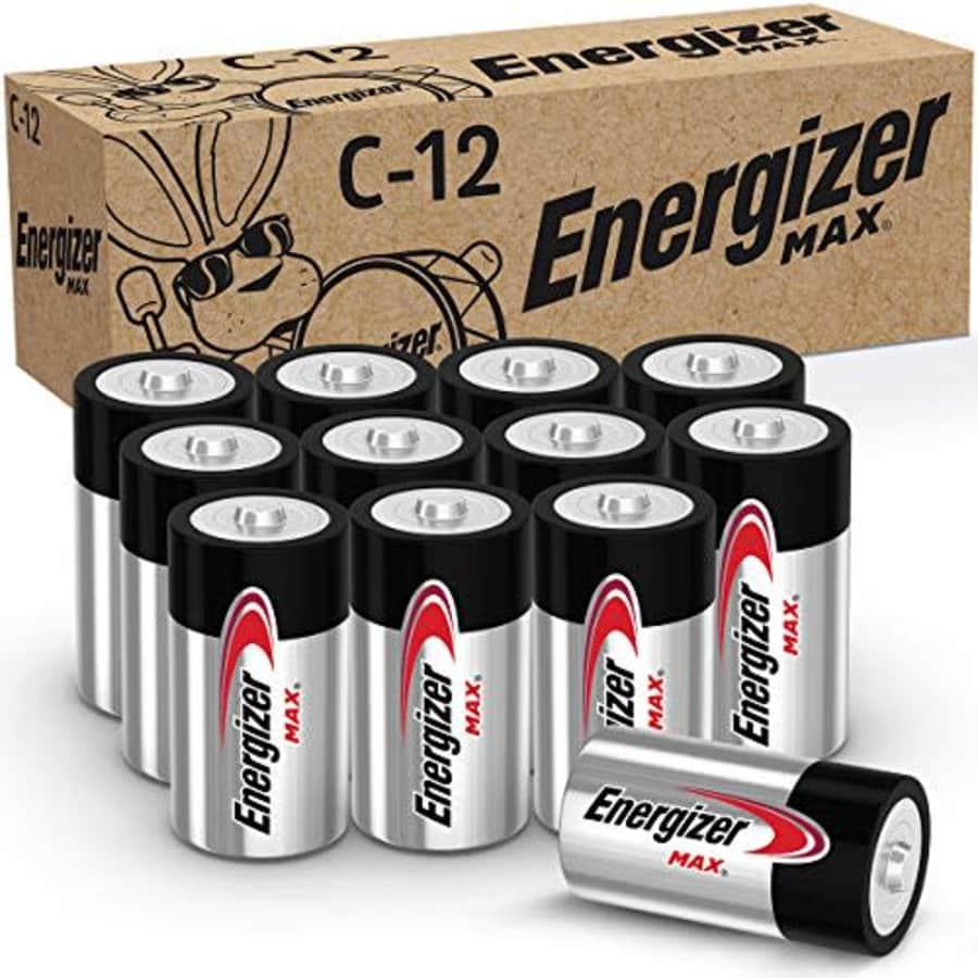 Energizer MAX C Batteries, Premium Alkaline C Cell Batteries (12 Battery Count) for $25 Energizer MAX C Batteries, Premium Alkaline C Cell Batteries (12 Battery Count) for $25
