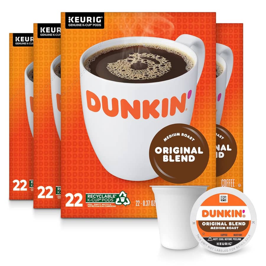 Dunkin Donuts Dunkin' Donuts Original Blend Medium Roast K-Cup 88-Pack for $26 via Sub & Save Dunkin Donuts Dunkin' Donuts Original Blend Medium Roast K-Cup 88-Pack for $26 via Sub & Save