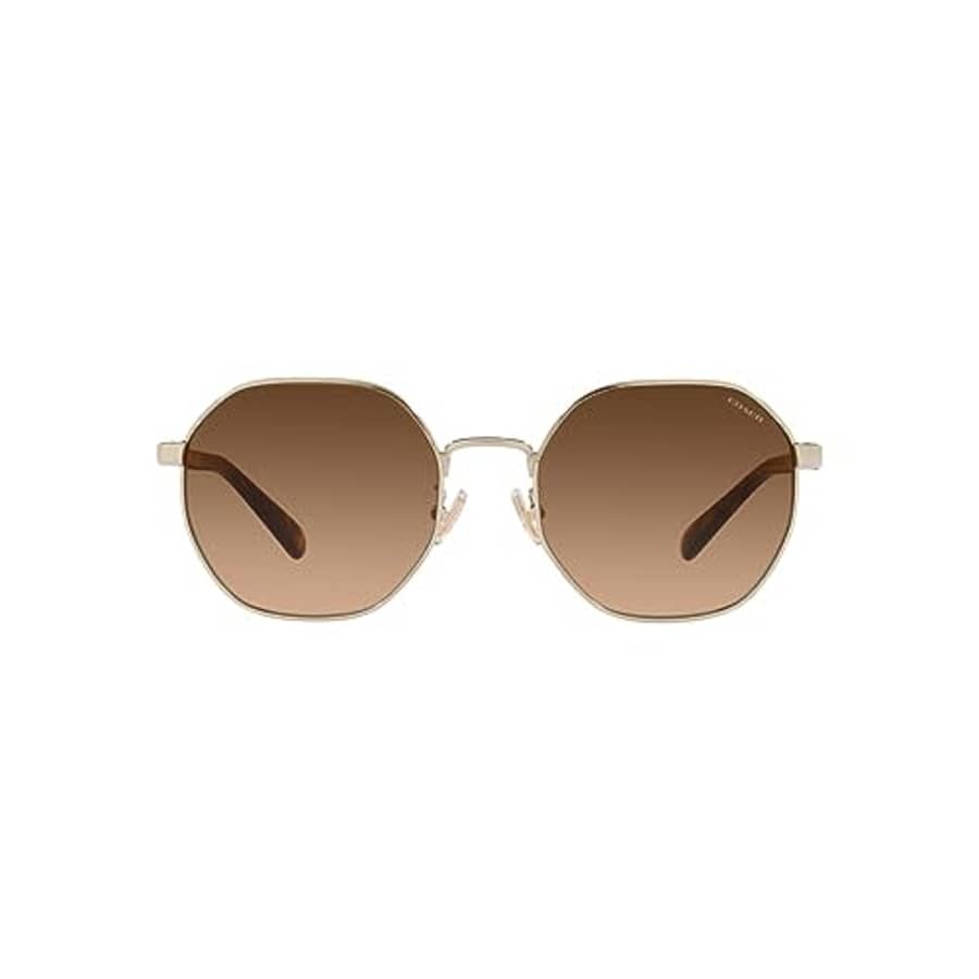 Coach HC7147 Sunglasses, Shiny Light Gold/Brown Gradient, 56 mm for $120 Coach HC7147 Sunglasses, Shiny Light Gold/Brown Gradient, 56 mm for $120