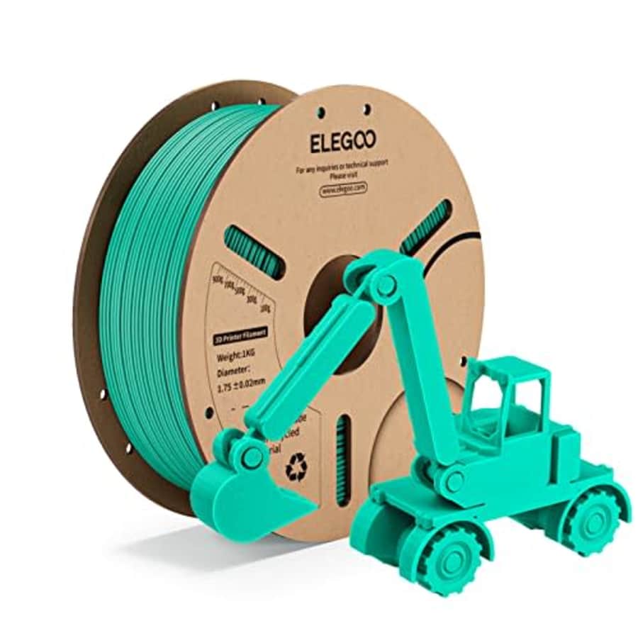 ELEGOO PLA Filament 1.75mm Green 1kg Spool, 3D Printer Filament Dimensional Accuracy +/- 0.02mm for $14