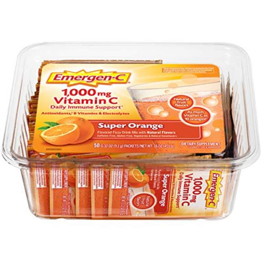 Emergen-C Vitamin C 1000mg Powder (50 Count, Super Orange Flavor), with Folic Acid, Antioxidants, B for $50
