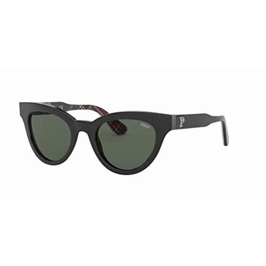 Polo Ralph Lauren POLO RALPH LAUREN Women's PH4157 Cat Eye Sunglasses, Black/Green, 49 mm for $75