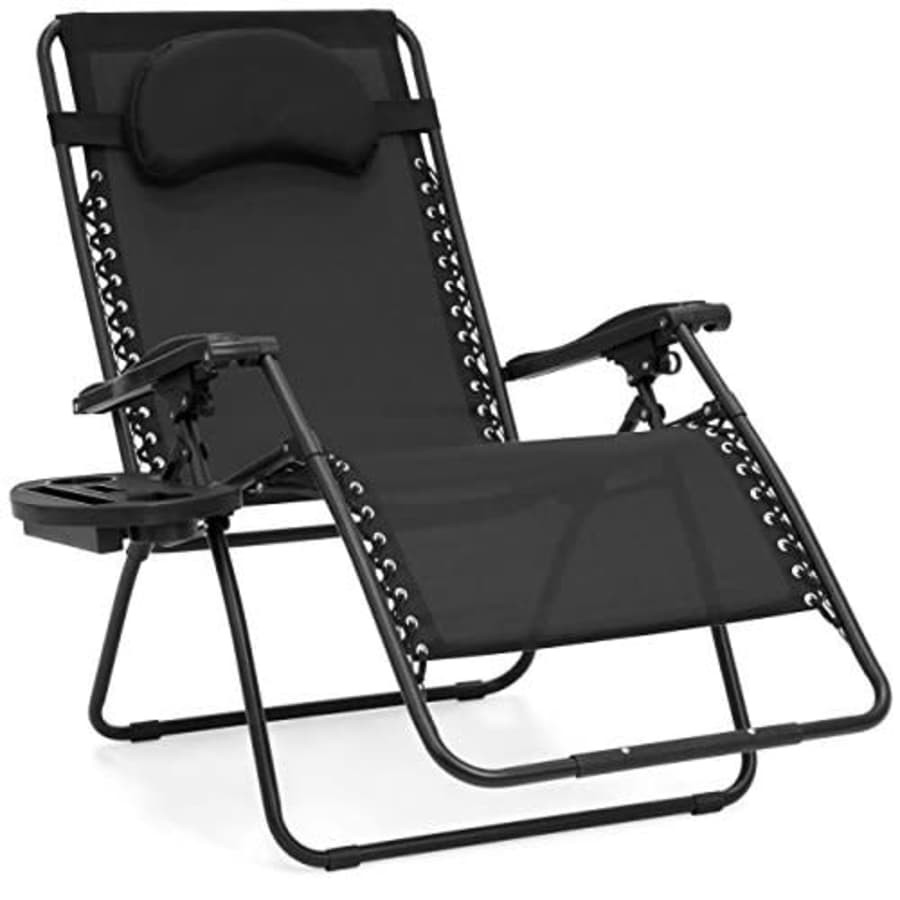 Best Choice Products Oversized Folding Zero Gravity Outdoor Reclining Lounge Patio Chair w/Cup for $70