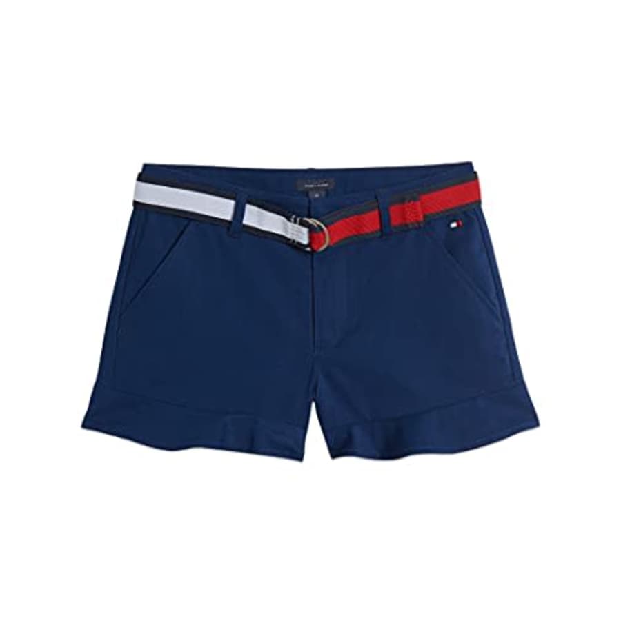 Tommy Hilfiger Girls' Solid Belted Shorts, Flag Blue Ruffle, 4T for $35 Tommy Hilfiger Girls' Solid Belted Shorts, Flag Blue Ruffle, 4T for $35
