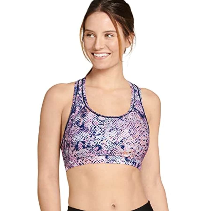 Jockey Women's Activewear High Impact Printed Contender Sports Bra, Snake Print, XL for $17