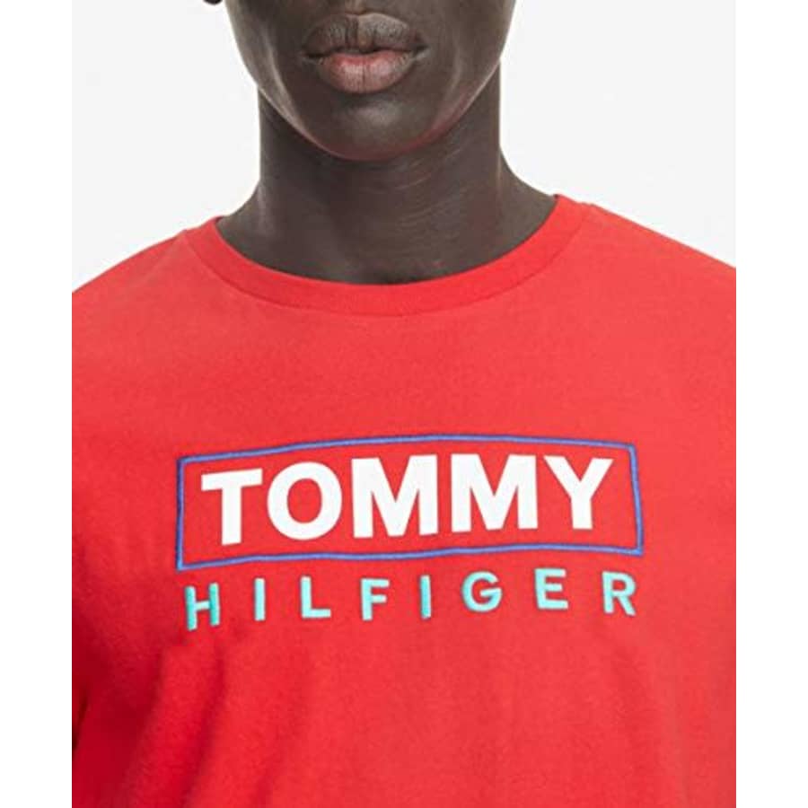 Tommy Hilfiger Men's THD Short Sleeve Logo T Shirt, Old RED, XL for $21