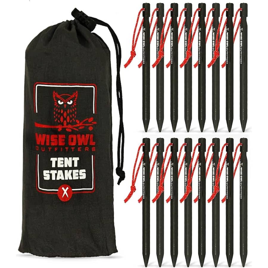 Wise Owl Outfitters Tent Stakes 16-Pack for $10 Wise Owl Outfitters Tent Stakes 16-Pack for $10