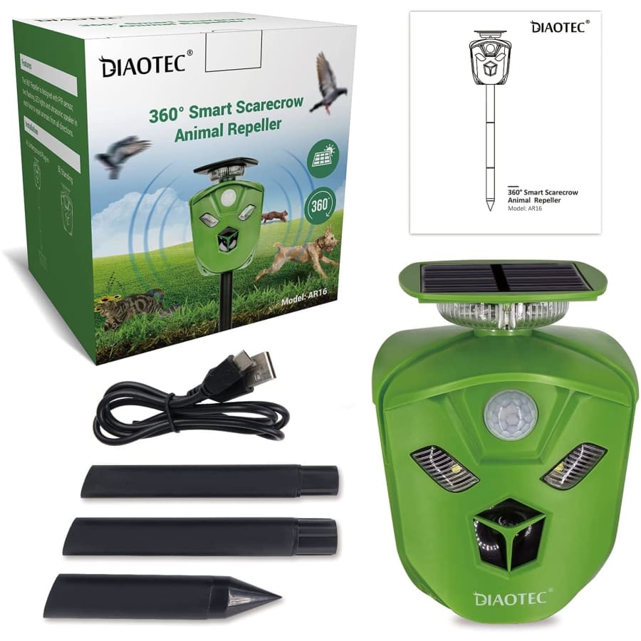 Diaotec 360° Smart Ultrasonic Animal Repeller for $30