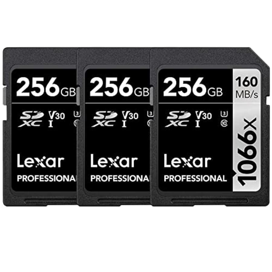 Lexar Professional 1066x 256GB SDXC UHS-I Card Silver Series Memory Card - (Pack of 3) for $180