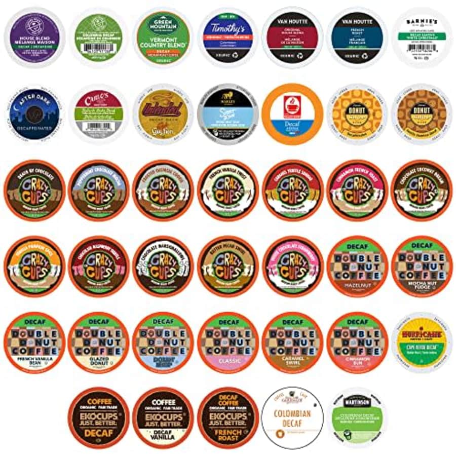 Crazy Cups Perfect Samplers Single Serve & Decaf K Cups Variety Pack, Unflavored & Flavored Decaf Coffee Pods, for $27 Crazy Cups Perfect Samplers Single Serve & Decaf K Cups Variety Pack, Unflavored & Flavored Decaf Coffee Pods, for $27