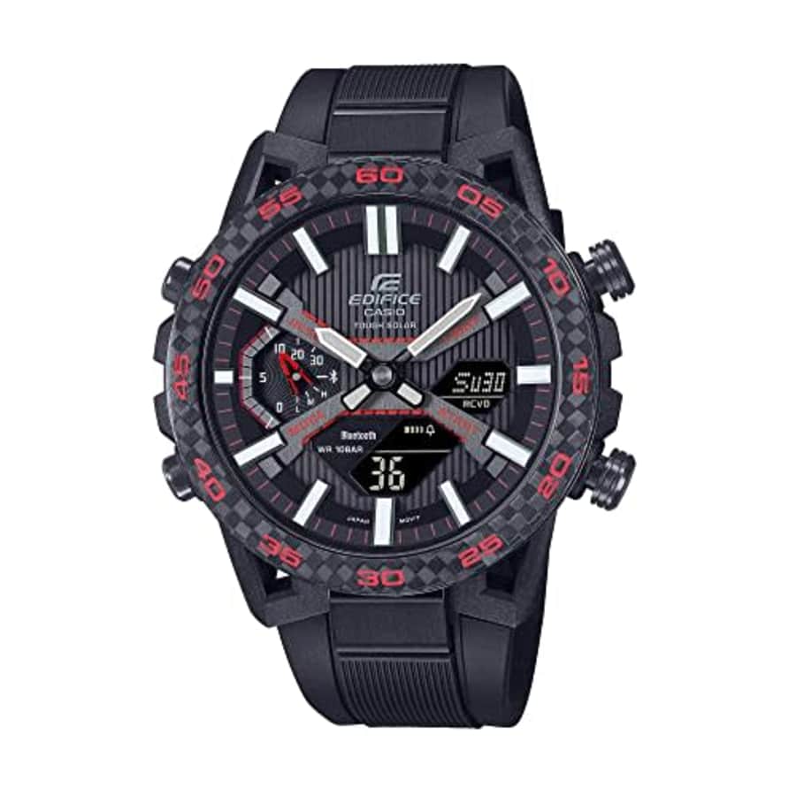 Casio Edifice Solar Bluetooth Smartwatch with Carbon Fiber World Time Chronograph and Phone Finder for $300