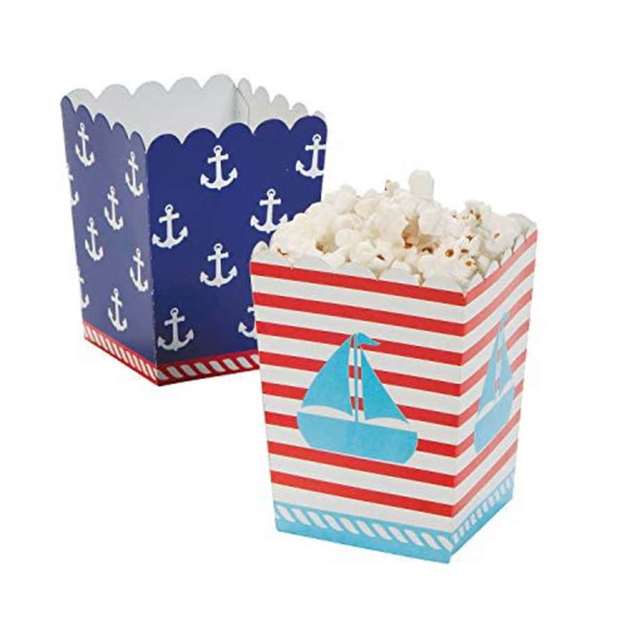 Fun Express - Mini 1st Sailor Popcorn Boxes (24pc) for Birthday - Party Supplies - Containers & for $18