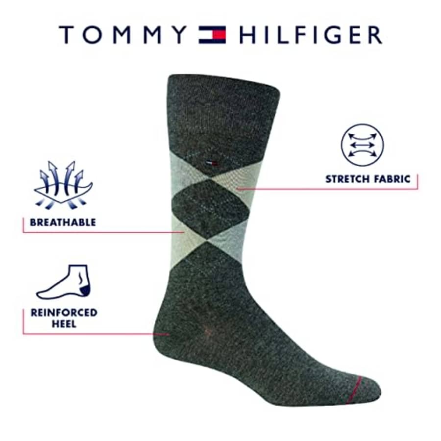 Tommy Hilfiger Men's Dress Socks - Lightweight Patterned Comfort Crew Socks (5 Pack), Size 7-12, for $30