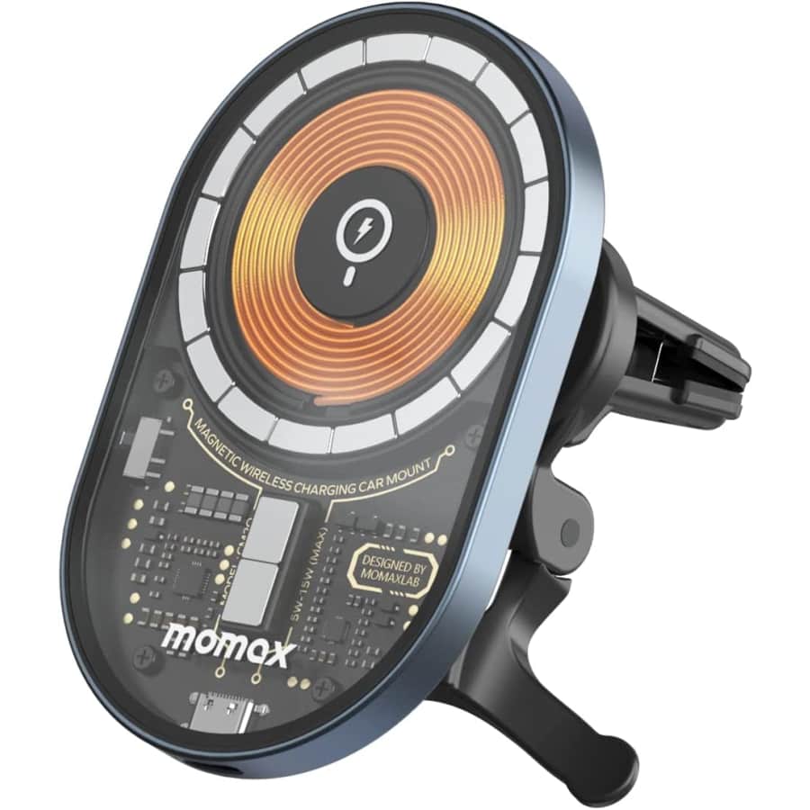Momax Transparent Magnetic Wireless Car Charger for $17