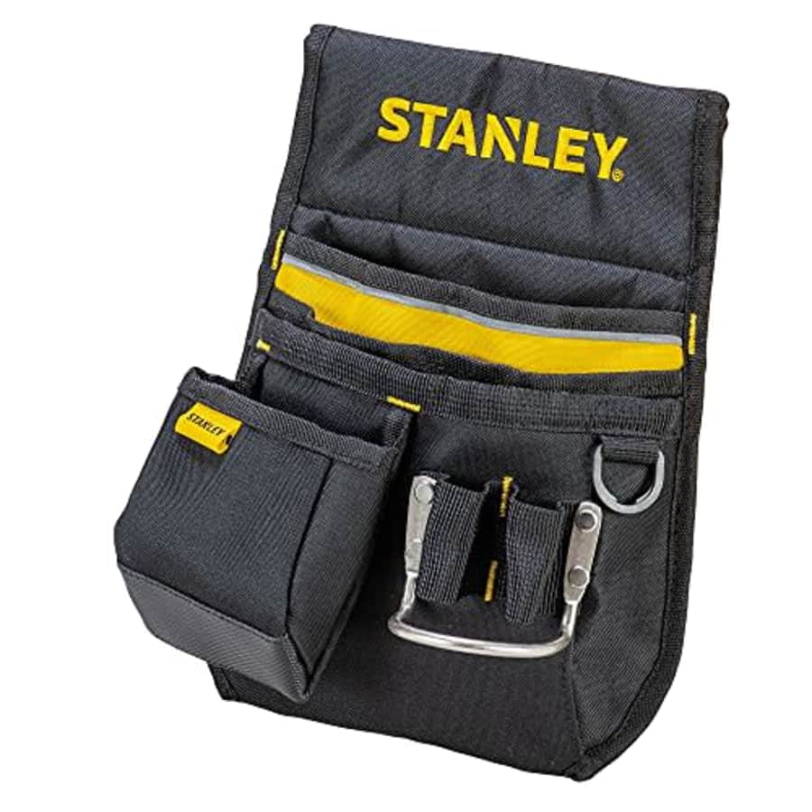 Stanley Tools STANLEY Leather Tool Belt Pouch, Double Pocket Storage Organiser, Hammer Loop, 1-96-181 for $36