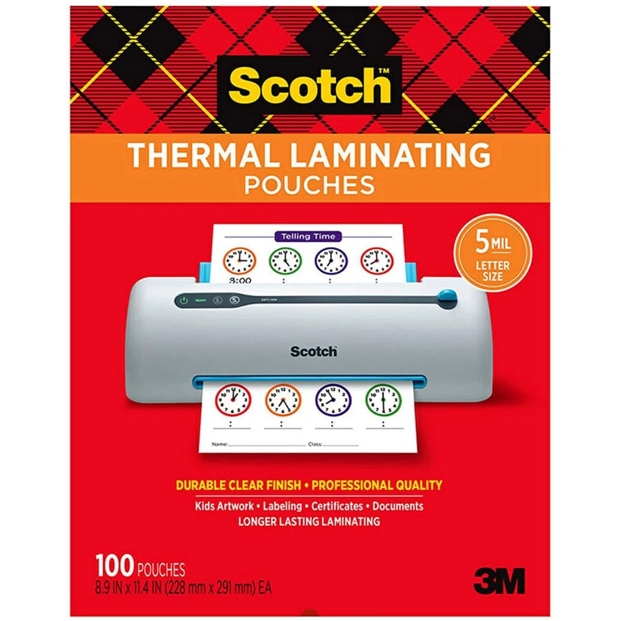 Scotch 5mm Thermal Laminating Pouch 100-Pack for $27 Scotch 5mm Thermal Laminating Pouch 100-Pack for $27