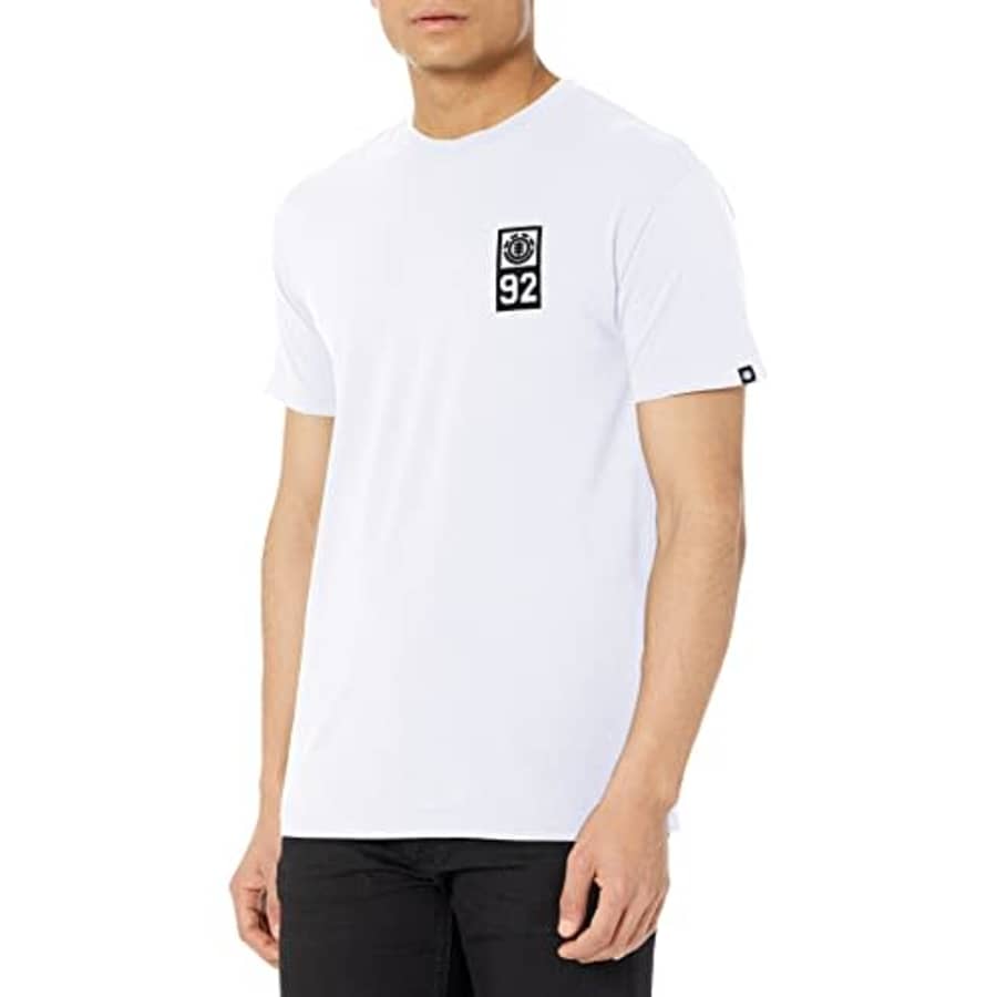 Element Men's Logo Short Sleeve Tee Shirt, Optic White Fitch BP, XL for $12
