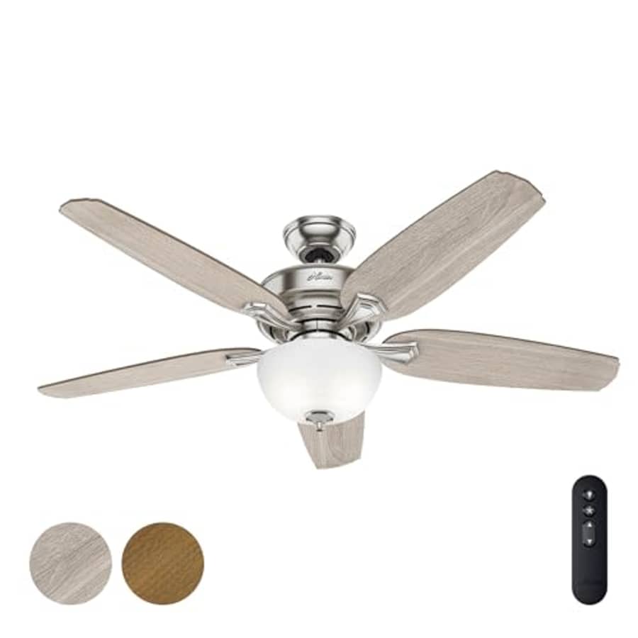 Hunter Fan 54 inch Casual Brushed Nickel Indoor Ceiling Fan with Light Kit and Remote Control for $76 Hunter Fan 54 inch Casual Brushed Nickel Indoor Ceiling Fan with Light Kit and Remote Control for $76
