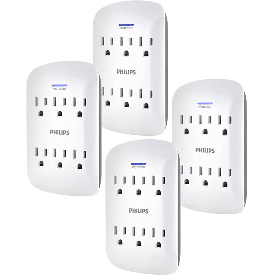 Philips 6-Outlet Extender Surge Protector 4-Pack for $25 Philips 6-Outlet Extender Surge Protector 4-Pack for $25