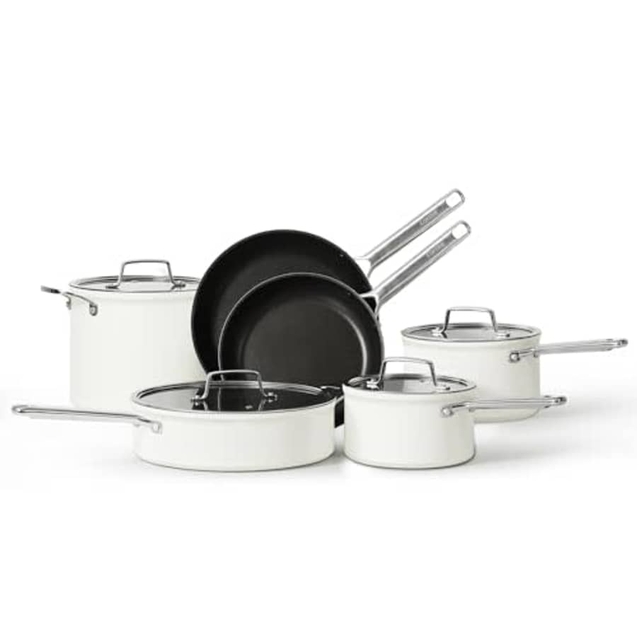 CAROTE 10PCS Nonstick Cookware Set, Pots and Pans Set Non Stick, Heavy Gauge Kitchen Cookware Sets, for $60 CAROTE 10PCS Nonstick Cookware Set, Pots and Pans Set Non Stick, Heavy Gauge Kitchen Cookware Sets, for $60