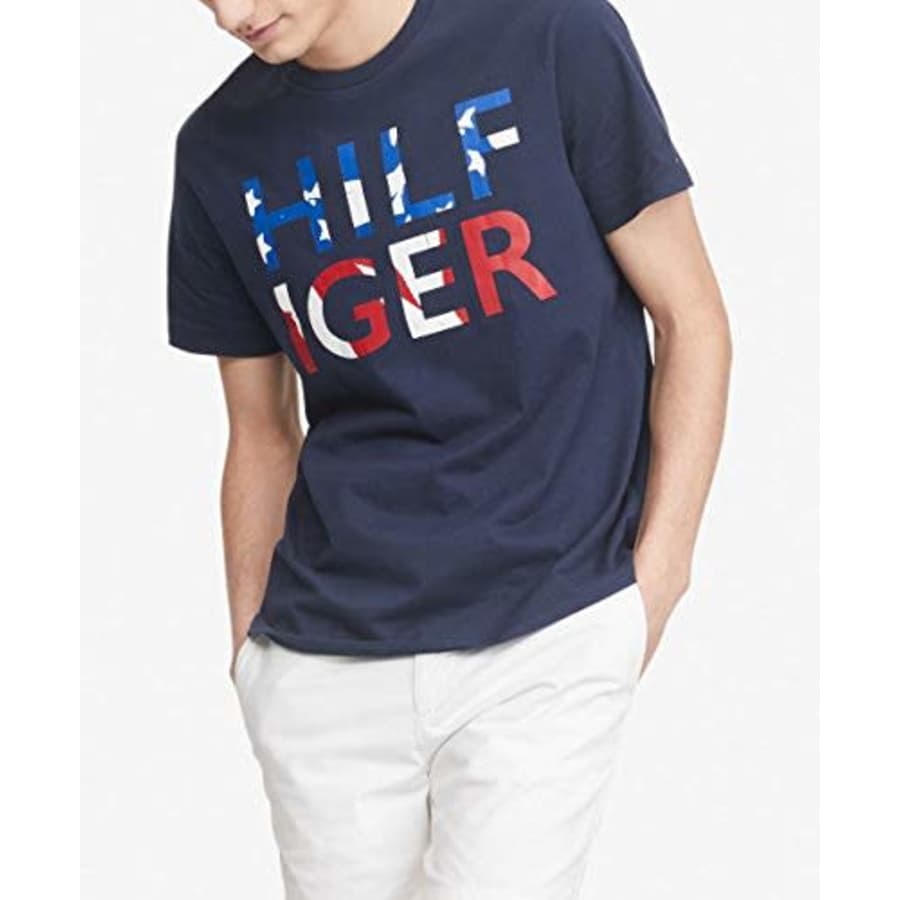 Tommy Hilfiger Men's Sport Short Sleeve Graphic T Shirt, Black Iris-pt, SM for $26