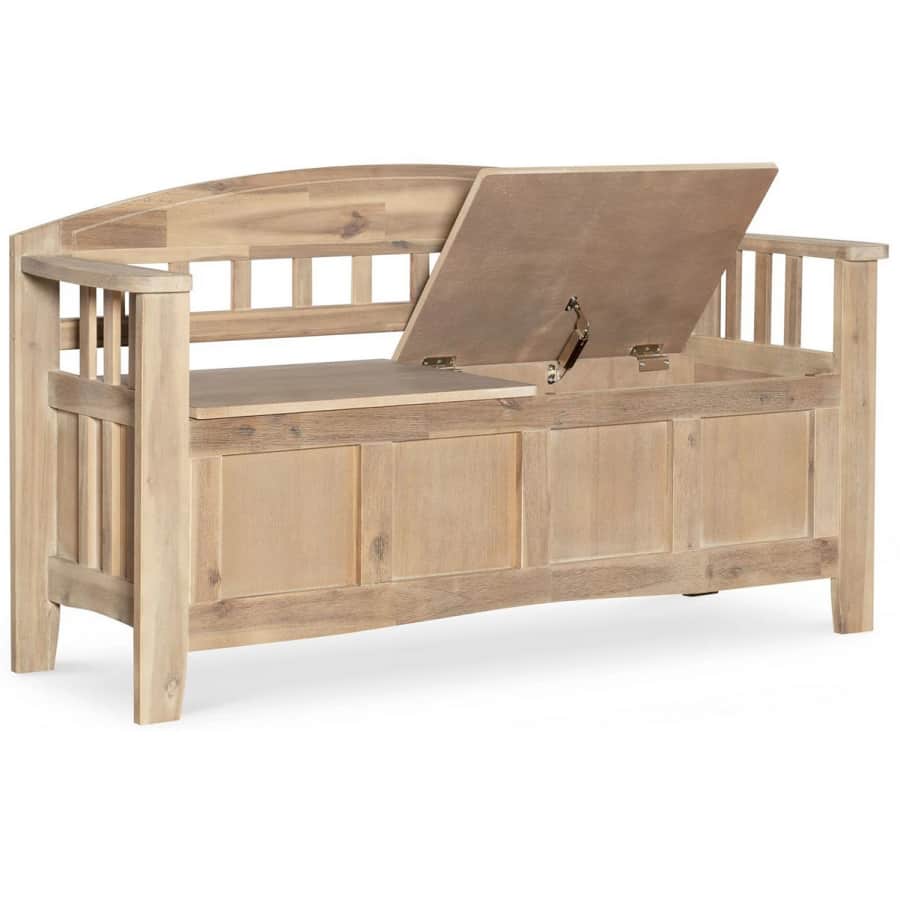Linon Home Decor Iris 52" Acacia Wood Storage Bench for $153