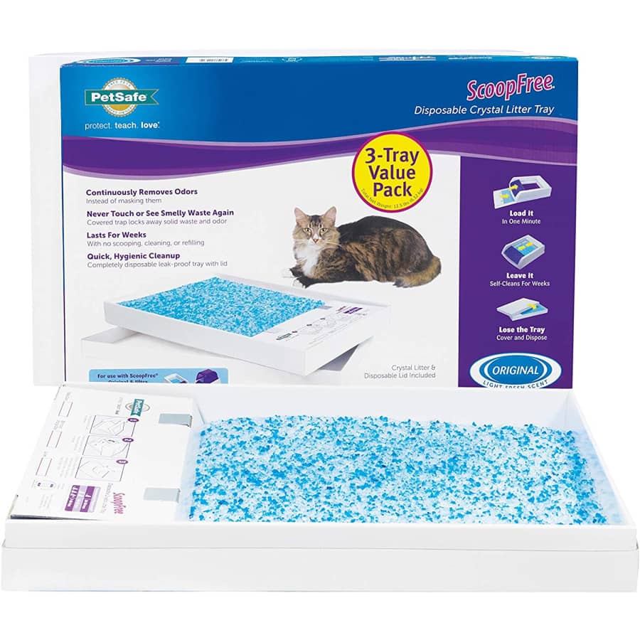 PetSafe ScoopFree Crystal Litter Box Tray Refill 3-Pack for $70