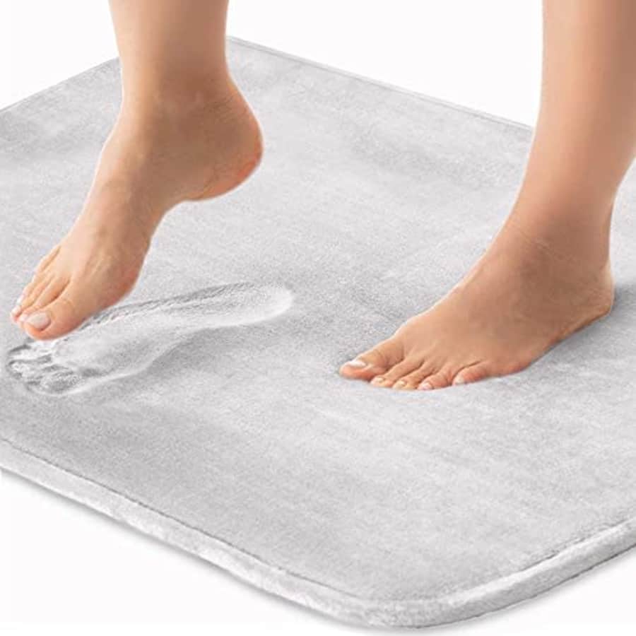 Gorilla Grip Thick Memory Foam Bath Rug, Soft Absorbent Luxury Mats 60x17, Plush Velvet Topside, for $20