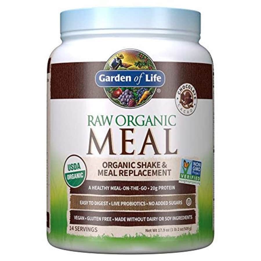 Garden of Life Meal Replacement Chocolate Powder, 14 Servings, Organic Raw Plant Based Protein for $26 Garden of Life Meal Replacement Chocolate Powder, 14 Servings, Organic Raw Plant Based Protein for $26