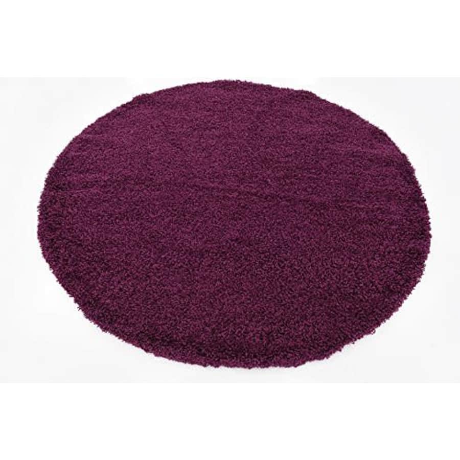 Unique Loom Solo Solid Shag Collection Modern Plush Eggplant Purple Round Rug (6' 0 x 6' 0) for $57 Unique Loom Solo Solid Shag Collection Modern Plush Eggplant Purple Round Rug (6' 0 x 6' 0) for $57