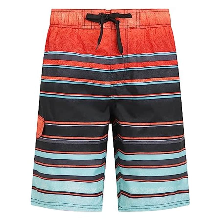 Kanu Surf Men's Standard Iconic Swim Trunks (Regular & Extended Sizes), Windsurf Black/Red for $19