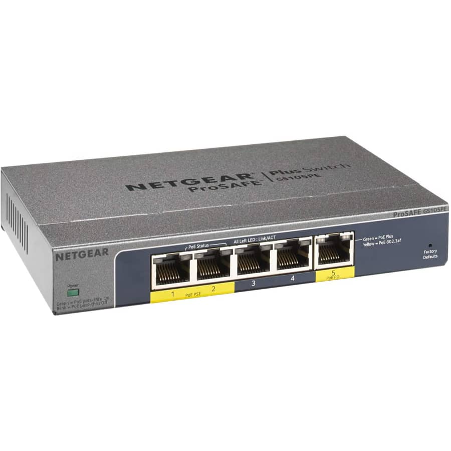 Netgear 5-Port Smart Managed Plus PoE Gigabit Ethernet Switch for $60