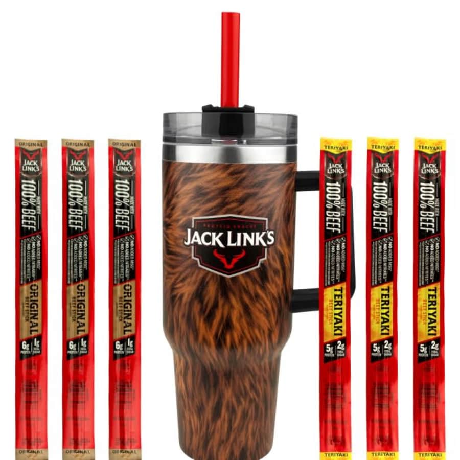 Jack Link's Furry Sasquatch Tumbler w/ 6-Pack Beef Sticks for $22