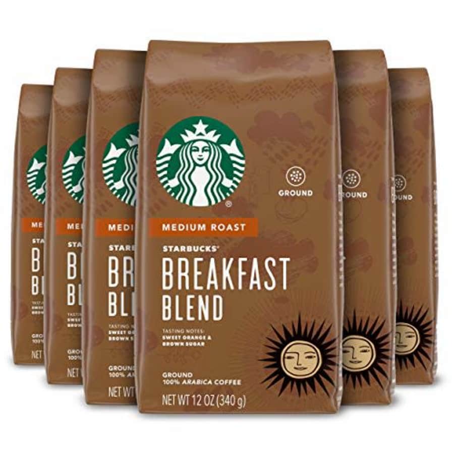 Starbucks Medium Roast Ground Coffee Breakfast Blend 100% Arabica 6 ...