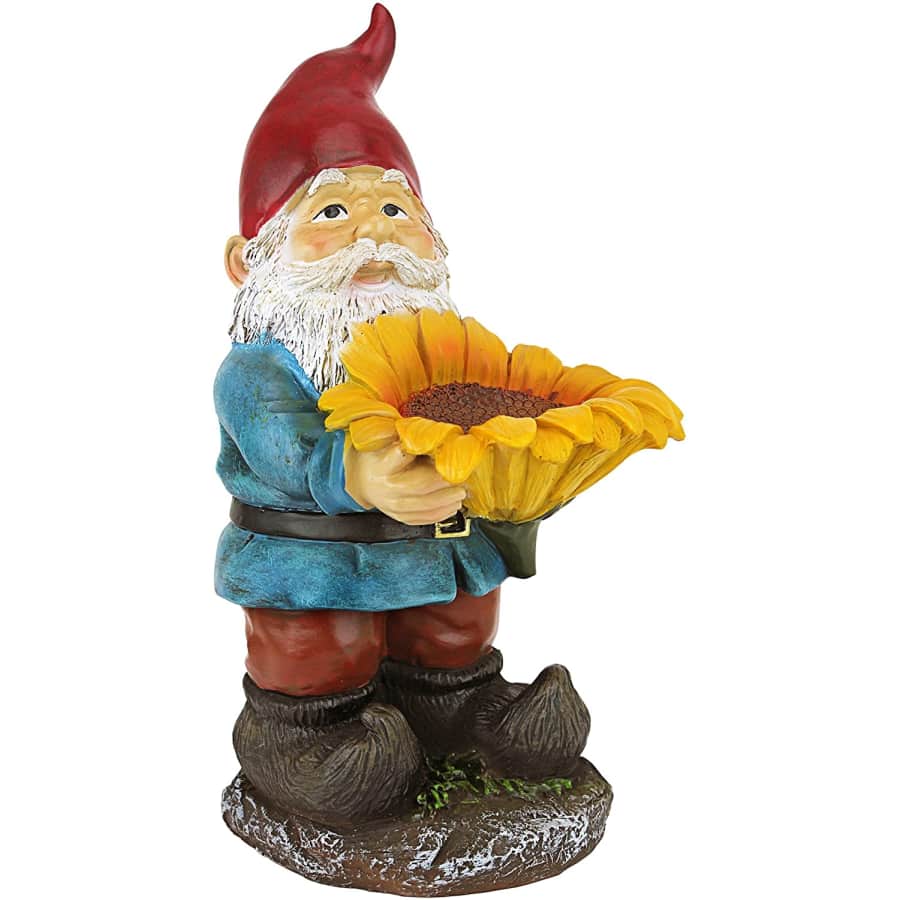 Design Toscano Sunflower Sammy Garden Gnome Birdfeeder Statue for $31