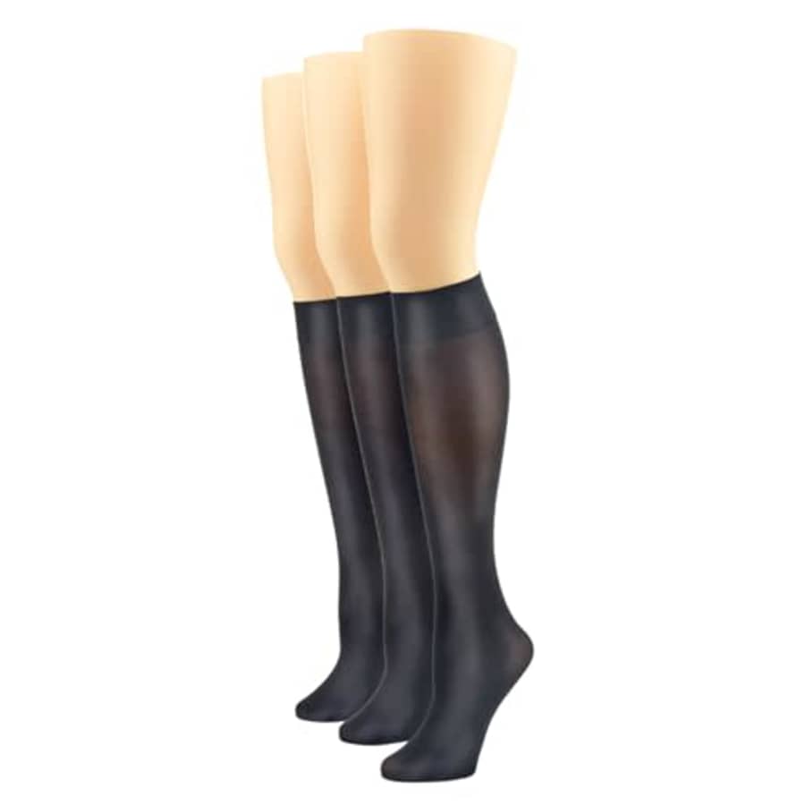 HUE Women's Soft Opaque Knee High Socks (Pack of 3), Black - Shimmery Luster, 2 for $16 HUE Women's Soft Opaque Knee High Socks (Pack of 3), Black - Shimmery Luster, 2 for $16