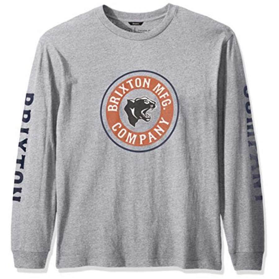 Brixton Men's Forte IV Standard FIT Long Sleeve T-Shirt, Heather Grey, XS for $10