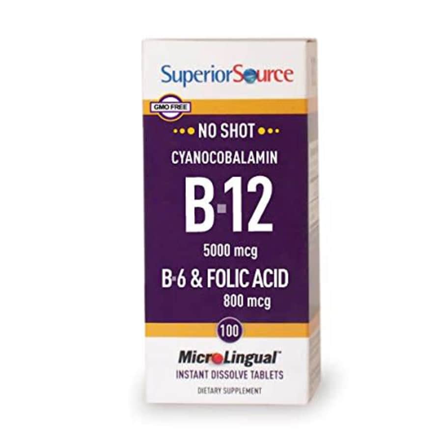 Superior Source No Shot B12 Multivitamins, 5000 mcg, 100 Count for $19