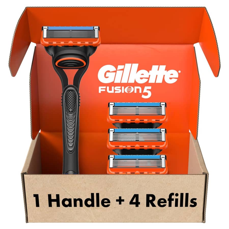 Gillette Fusion5 Razor + 4 Refills for $16 Gillette Fusion5 Razor + 4 Refills for $16