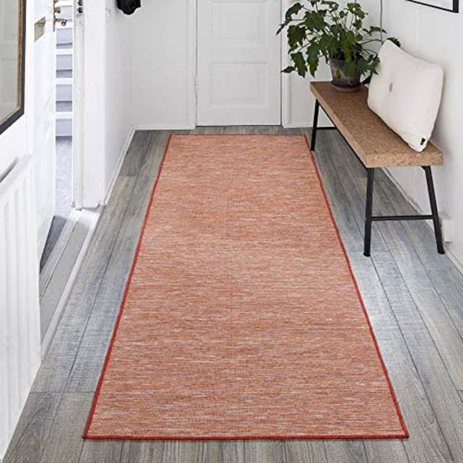 Ottomanson Sundance Collection Reversible Indoor & Outdoor Solid Design Runner Rug, 2'7" x 7', for $49
