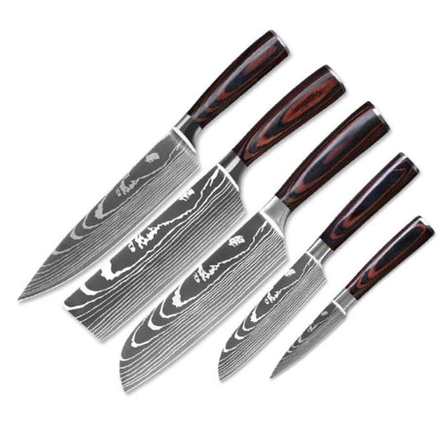 Konig Kitchen 5-Piece Damascus Knife Set for $75