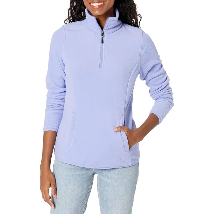 Amazon Essentials Women's Polar Fleece Pullover Jacket for $9 Amazon Essentials Women's Polar Fleece Pullover Jacket for $9