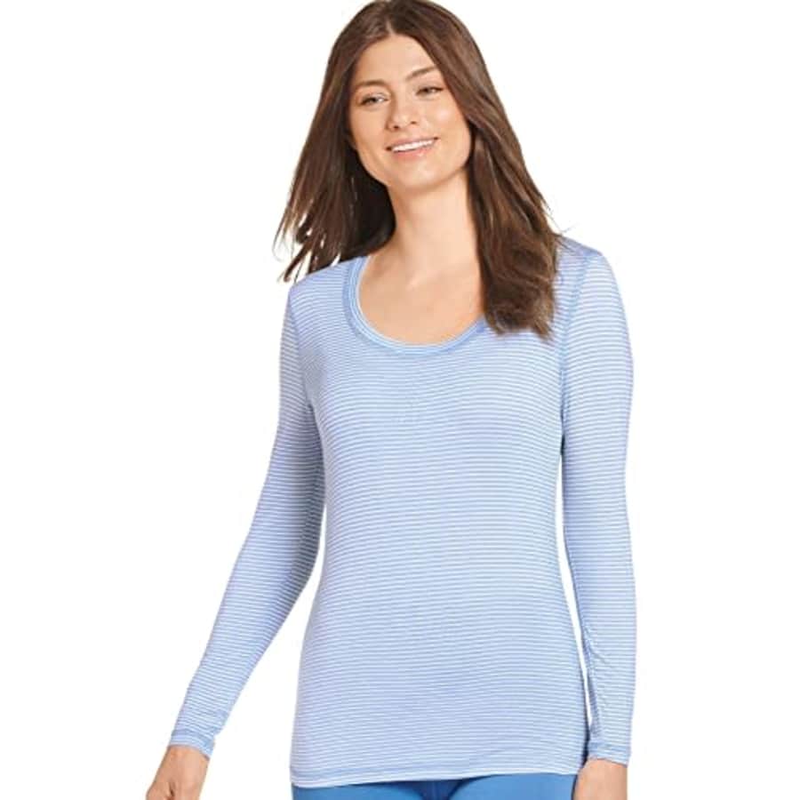 Jockey Women's Activewear Modal Long Sleeve Tee, Pure Stripe, M for $36