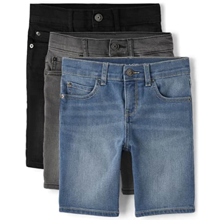 The Children's Place Boys' Denim Shorts, Black/Grey/Blue 3-Pack, 4 for $40 The Children's Place Boys' Denim Shorts, Black/Grey/Blue 3-Pack, 4 for $40