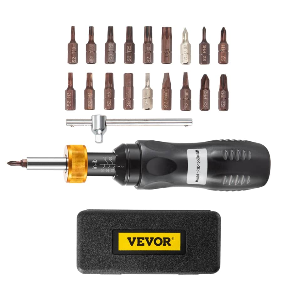 Vevor Vevoe 1/4" Drive Torque Screwdriver Wrench Set for $10 Vevor Vevoe 1/4" Drive Torque Screwdriver Wrench Set for $10