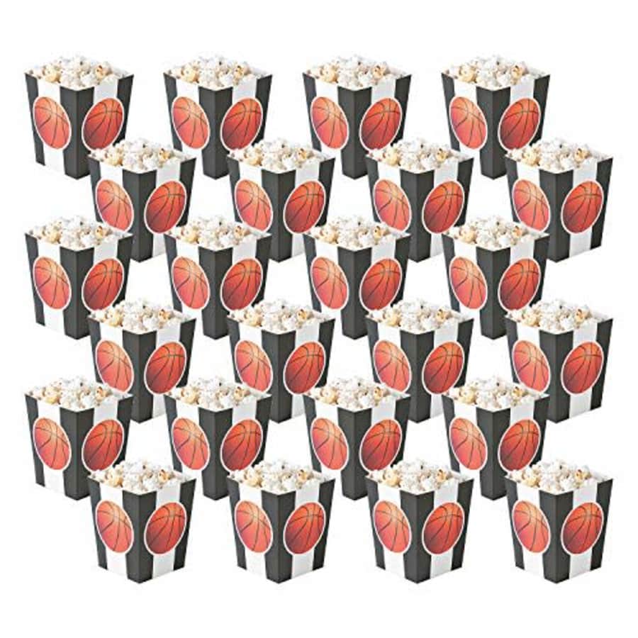 Fun Express BASKETBALL POPCORN BOXES (24PC) - Party Supplies - 24 Pieces for $7