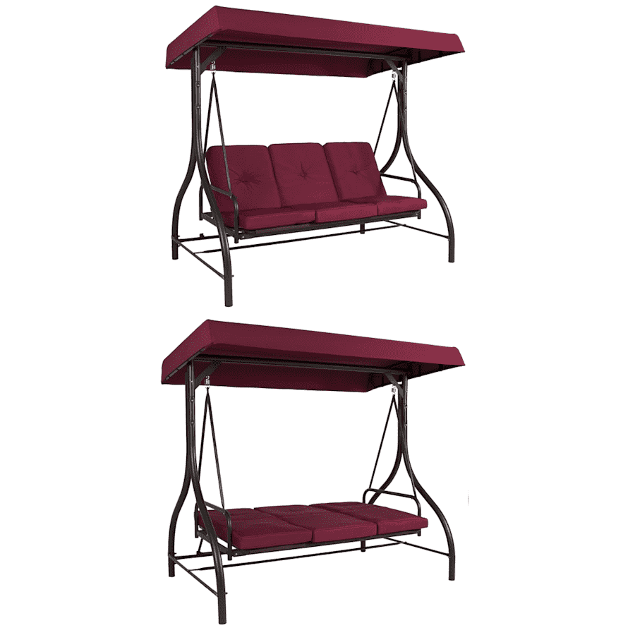 Best Choice 3-Person Canopy Swing Glider w/ Convertible Flatbed Backrest for $150 Best Choice 3-Person Canopy Swing Glider w/ Convertible Flatbed Backrest for $150