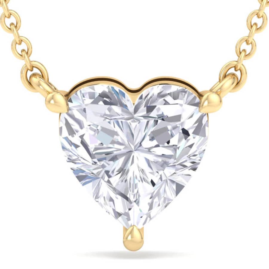2-tcw. Heart Shape Lab Grown Diamond Solitaire Necklace In 14K Yellow Gold for $798 w/ $50 SuperJeweler Gift Card 2-tcw. Heart Shape Lab Grown Diamond Solitaire Necklace In 14K Yellow Gold for $798 w/ $50 SuperJeweler Gift Card